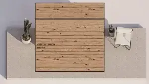 Mise en scène d'une cuisine extérieure vue de haut "bbq set" designée par l'Atelier Perché